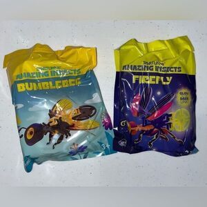 Lot of (2) 2024 Wendys Smartlinks Amazing Insects Bumblebee + Firefly toys New